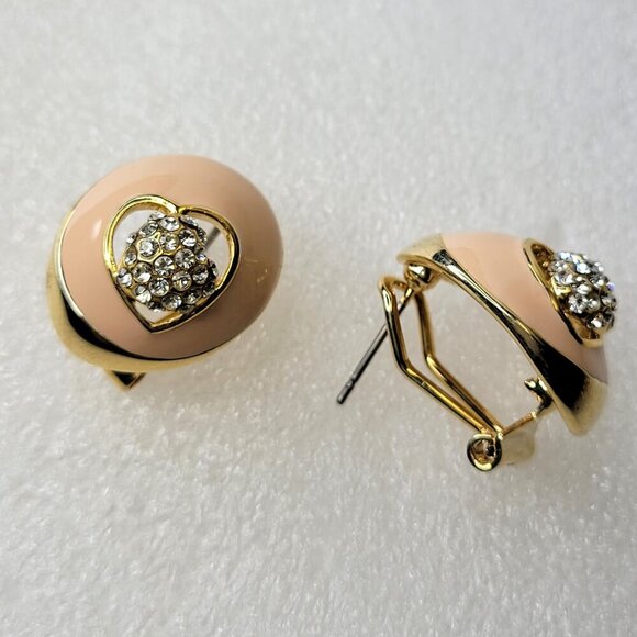 Peach Pink Enamelled Earrings Small Earrings Soft Pink Earrings - Picture 7 of 12